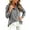 Gray, variant on Womens Denim Blouses Puff Sleeve Button Down Ruffle Shirts Y2k Jean Tops Summer Dressy Casual Loose Fit Tunic Sweatshirts