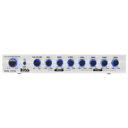 BOSS Audio Systems AVA1210 Car Audio Equalizer 7 Band Pre-Amp With Gold-Plated Front/Rear and Subwoofer Outputs, DPS Processor