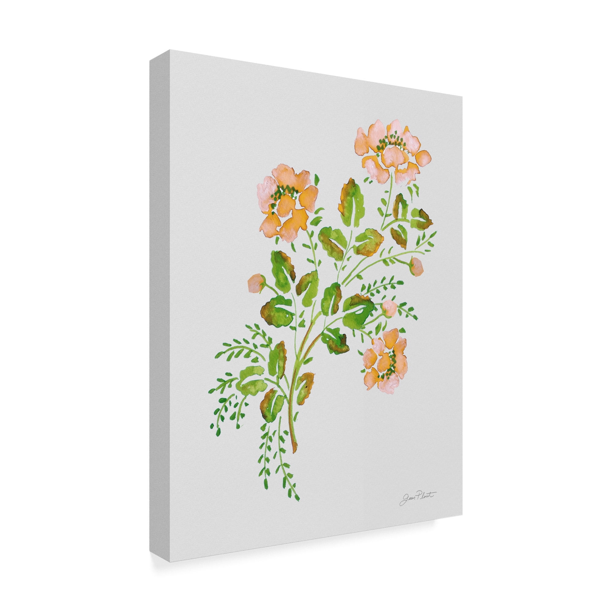 Trademark Fine Art 'Wild Rose Peach 1' Canvas Art by Jean Plout