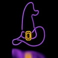 thumbnail image 6 of Northlight LED Witch Hat Neon Lighted Halloween Wall or Window Decoration - 15" - Purple, 6 of 9