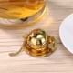 thumbnail image 3 of Colador De Té Infusor de cuchara de té de acero inoxidable dorado, filtro de soporte, colador de té con Base, 3 of 6