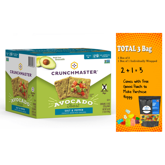 Crunchmaster Avocado Toast with Salt & Pepper Crackers, 16 oz. 2pk