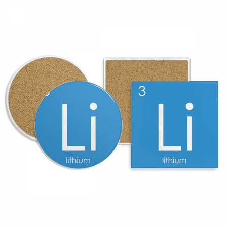 

Chestry Elements Period Table Alkali Metal Lithium Li Coaster Cup Mug Holder Absorbent Stone Cork Base Set