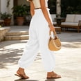 thumbnail image 5 of Aezemi Womens Ruffle Elastic Waist Trousers Fashion Comfy Pull on Summer Joggers Summer Walking Daily Casual Spring Pants with Pockets 3XL, 5 of 9
