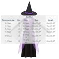 thumbnail image 3 of Virmaxy Halloween Costume Witch Dress V Neck Sheer Flutter Sleeve Maxi Skirt Adjustable Waist with Hat for Cosplay Party Sizes 2-12 Years, Purple, 3 of 9