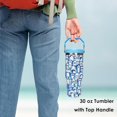 thumbnail image 2 of 30 oz Shark Flip Straw Tumbler with Top Handle for Shark Lover Insulated Resuable Vacuum Tumbler with Flip Straw and Handle for Home Office Car Dishwasher Safe Blue Shark, 2 of 6