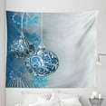 thumbnail image 1 of Christmas Tapestry, Abstract Pattern Snowflake Motifs Curlicues on Baubles Season, Fabric Wall Hanging Decor for Bedroom Living Room Dorm, 5 Sizes, Blue Pale Blue White, by Ambesonne, 1 of 1