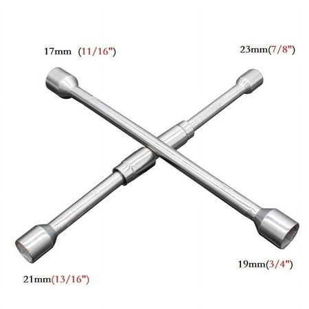 

4 Way Folding Lug Nut Wrench Universal Collapsible Cross Tire Sliding Wheel