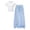 ZC-Light Blue, variant on Zanarzt Girls Clothes Outfits Cute Girls Comfortable Fashion Set Long Sleeve Hoodie Vest Pants Casual Three Piece Set Green,7-8 Years