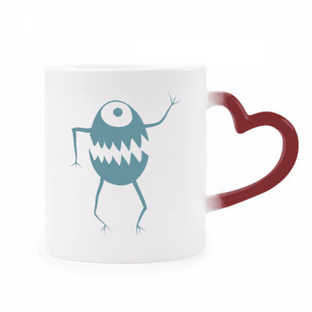 

Cyclops Alien Creature Heat Sensitive Mug Red Color Changing Stoneware Cup