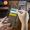 thumbnail image 3 of Decase Premium Magnetic Flip Wallet Case with RFID Blocking+Card Slots Durable TPU Shell Kickstand Phone Cover,Luxury PU Leather & TPU Material Shockproof Case for Samsung Galaxy Note 20 Ultra,Coffee, 3 of 11