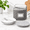 Saucer Case - 7" diameter x 6" height, variant on Fine Stor- Set Of 4 Quilted Cases For Dinnerware Storage. Sizes: 12" 10" 8" And 7" Wide Gray 48 Felt Plate Separators Included