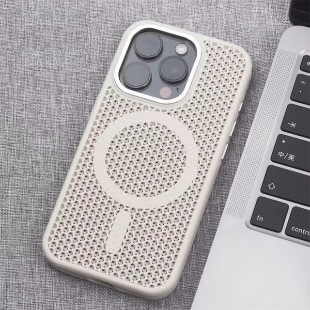 Heat Dissipation Mesh for Magsafe Magnetic Wireless Charge Case for IPhone 16 15 14 Plus 13 12 Pro Max Breathable Armor Cover