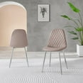 thumbnail image 3 of Furniturebox UK Corona Modern Adult Faux Leather Dining Side Chairs, Cappuccino/Beige (Set of 2), 3 of 6