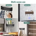 thumbnail image 5 of Key Holder for Wall, Wall-Mounted Mail Organizer with 5 Hooks, Decorative Retro Hanging Organizer Rustic Farmhouse Decor for Entryway - Black, 5 of 7