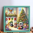 thumbnail image 2 of Hilo Algodón Ecológico Bordado Punto Cruz Pingüinos Navidad Con 11CT 50x50cm, 2 of 9