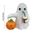 thumbnail image 6 of Lypsnake Handmade Ghost Coffee Pumpkin Night Light, Hand Painted Resin Warm Glow Desktop Lamp with Mini Jack-o-Lantern, Decor for Halloween Fireplace Mantel Bedroom Porch Holiday Table Arrangement, 6 of 6