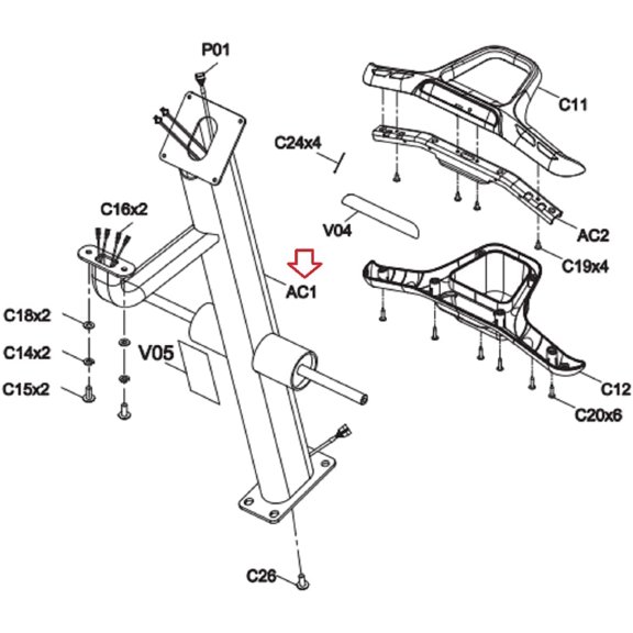 Rear Frame Stabilizer Works W Horizon Matrix Vision AFG Fitness Livestrong Elliptical