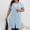 A41 Light Blue, variant on Women Plus Size Hooded Bath Robe Short Sleeve Button Down Nightgown Loungewear Lightweight Sleepwear Robe Dress Housecoat for Lounge Wearble Bath Towel