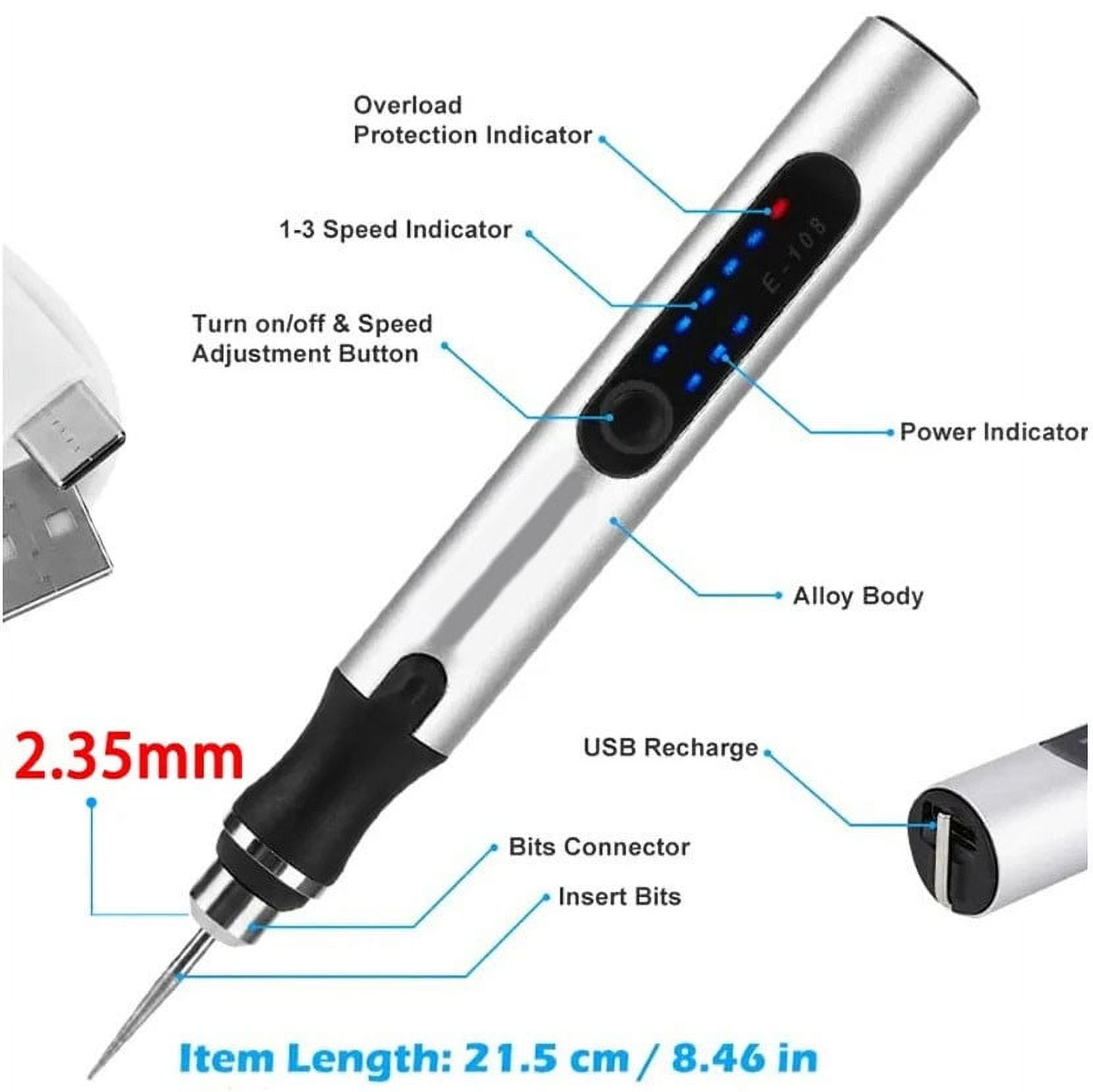 Momihoom Rechargeable Cordless Electric Micro Engraver Pen Engraving Tool Kit for Metal Glass Ceramic Plastic Wood Jewelry