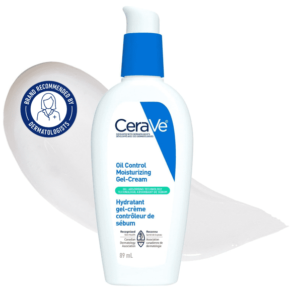 CeraVe Gel-Crème Hydratant Contrôle du Sébum, Hydratant Léger pour Peau Grasse et à Tendance Acnéique avec Technologie Anti-Sébum, 89 mL