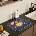 thumbnail image 5 of Yayeee Dish Drying Mat for Kitchen Counter 16" x 18" Microfiber Super Absorbent Coffee Decorative Pad, Orange Cat Planet, 5 of 9