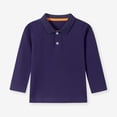 thumbnail image 2 of Tranfacy Toddler Kids Boys Girls Fall Winter Blouse and Shirt Pullover Style Solid Long Sleeve Turndown Collar Daily Outfit Tops for 1‑9 Years Old, 2 of 5