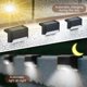 thumbnail image 4 of Luz solar para vallas, Luz solar para terraza, Lámpara para escaleras, Luces solares LED para jardín IP65 para vallas de escaleras de patio (Luz cálida, Negro, 12 uds.), 4 of 5