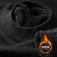 thumbnail image 3 of Chandail en Tricot pour Hommes Col Roulé avec Rembourrage en Velours Chandail Chaud Uni Automne Hiver Bas Épais Décontracté Col Rond, 3 of 5