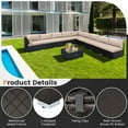 thumbnail image 6 of Costway 10 PCS Patio Rattan Furniture Set Outdoor Wicker Sofa Table Cushioned Seat Beige, 6 of 11