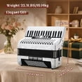 thumbnail image 6 of Accordions,37 keys Accordion,96 Bass Student Piano accordions, comes with a backpack and adjustable straps (96 Bass, White), 6 of 12