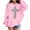 Pink, variant on SonxaHe Toddler Girl Hooded Sweatshirt Long Sleeve Cross Prints Comfy Fall Winter Drop Shoulder Hoodie Black,Sized 3-4