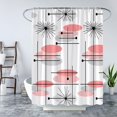 thumbnail image 2 of Mid Century Shower Curtain Retro 1950S 1960S Vintage Atomic Science Absctract Geometric Modern Sputnik Mid Century Iconic Atomic Starbursts Classic Fabric Bathroom Curtain Set with Hook 72x72 IN, 2 of 3