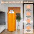 thumbnail image 5 of 65L/17 Gal Trash Can, Stainless Steel Tall Commercial Garbage Can, Waste Bin with Square Push Lid, Durable Garbage Bin with Removable Inner Bucket for Home, Kitchen, Office, Orange, 5 of 6