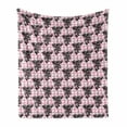 thumbnail image 1 of Grapes Soft Flannel Fleece Throw Blanket, Sketchy Fruit Drawn by Hand on a Background of Squares, Cozy Plush for Indoor and Outdoor Use, 70" x 90", Pink Grey, by Ambesonne, 1 of 6