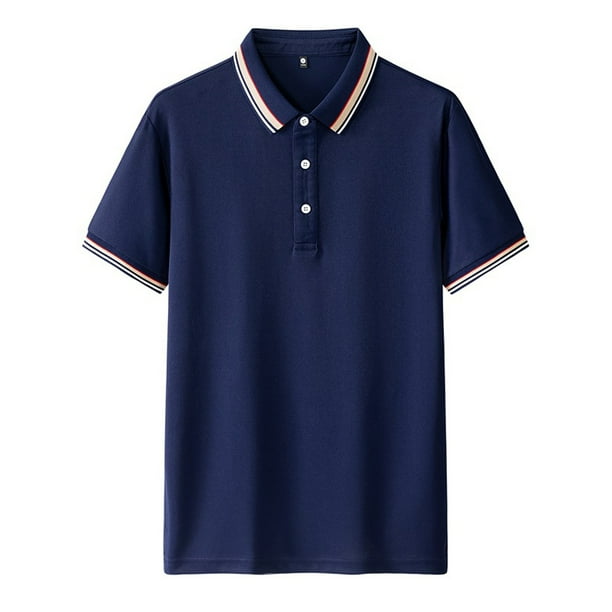 pstuiky camisetas para hombre, Camisa informal de manga corta con cuello vuelto, cómoda y lisa, para hombre camisas casuales para hombre l