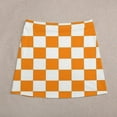 thumbnail image 5 of Orange And White Check Women's High Waist Skirt Stretchy Casual Mini Skirt, 5 of 8