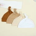thumbnail image 2 of LOVEVER 4pcs Newborn Baby Solid Color Simple Beanie Hat, 2 of 4