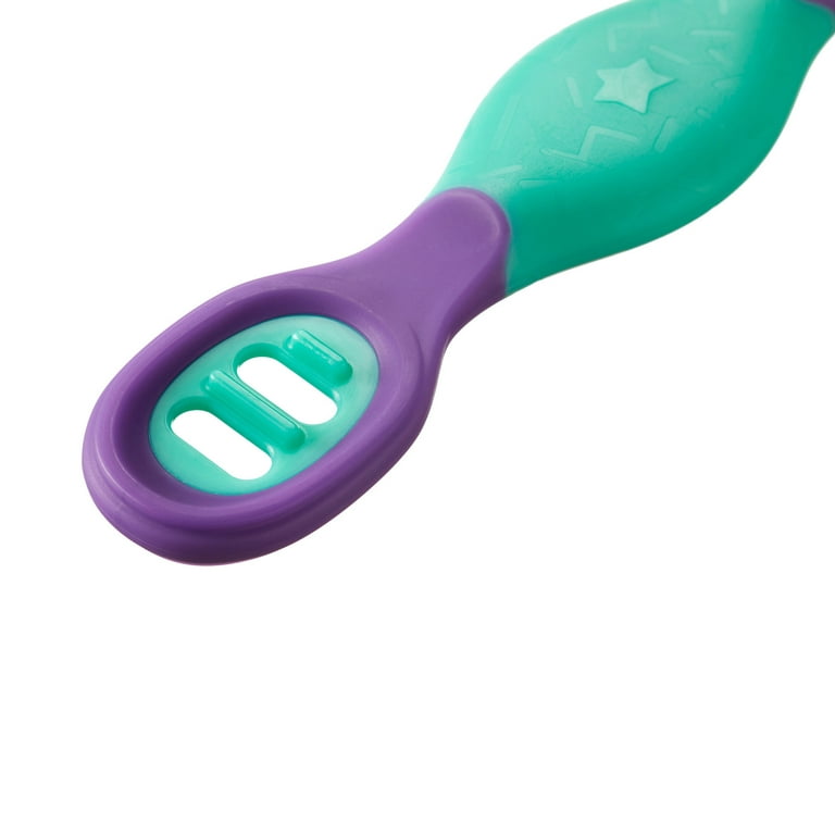 Tommee Tippee Smushee 1st Self Feeding Spoons, BACSHIELD Antimicrobial Technology | Reversible, BPA-Free (4+ Months, 2 Count)