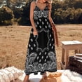 thumbnail image 3 of Black Paisley Bandana Pattern Sleeveless Dress Loose Women's Dress Dresses Luxury Evening Dresses, 3 of 9