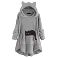 thumbnail image 4 of Sudadera con capucha de gato de dibujos animados para mujer, Jersey holgado de manga larga de lana para invierno, Tops, ropa de calle, sudaderas con capucha informales, ropa de casa cálida y esponjosa, 4 of 5
