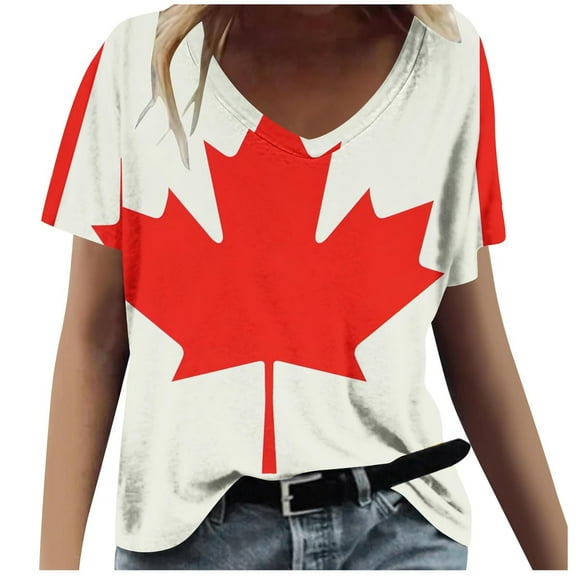 ChaoHeng Tops for Women Trendy Blouses for Women Dressy Casual Fashion Women Summer Print V-Neck T-Shirt Short Sleeve Casual Blouse Tops