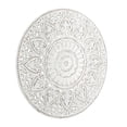 thumbnail image 6 of DecMode White Wooden Handmade Intricately Carved Floral Wall Decor with Mandala Design, 6 of 8