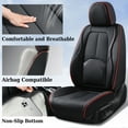 thumbnail image 3 of Coverado Front Seat Covers for Car, Premium Leather Seat Protectors with Lumbar Support, Waterproof Auto Cushions Universal Fit for Most Cars, Black&Red, 3 of 6