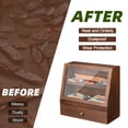 thumbnail image 2 of Knife Display Case, Knife Collection Display Holder with Glass Lid & Drawers (Walnut), 2 of 6