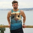 thumbnail image 6 of KLL Cute Swimming Guinea Pig Print Men's Muscle Gym Workout Stringer Tank Tops Bodybuilding Fitness T-Shirts Tank Tops Men-3X-Large, 6 of 7