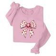 thumbnail image 4 of NTACZA Cute Womens Tops Trendy Valentine's Day Pink Long Sleeve Sweatshirt Plus Size Bow Print Funny Women Blouses L, 4 of 4