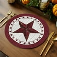thumbnail image 5 of Fall Round Placemats Set of 4 Barn Star Red Place Mats Thanksgiving Woven Placemat Rustic Wood Grain Circle Braided Table Mat for Kitchen Dining Table Autumn Party Home Decor 15 Inch, 5 of 9