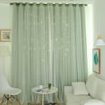 thumbnail image 6 of Willstar 1/2PCS Full Blackout Curtain Double-decker Nordic Style Bedroom Living Room Curtain Hollow Star Net Princess Wind Curtain, 6 of 9