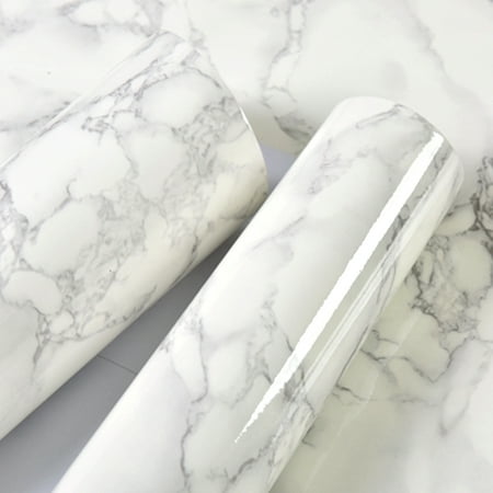 0.5m Marble Pattern Water-resistant Moistureproof Removable Self Adhesive Wallpaper Peel & Stick PVC Wall Stickers for Living Room Bathroom Kitchen Countertop (Best Wallpaper For Bathroom Walls)